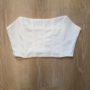 White strapless crop top. Never worn. Size small.
